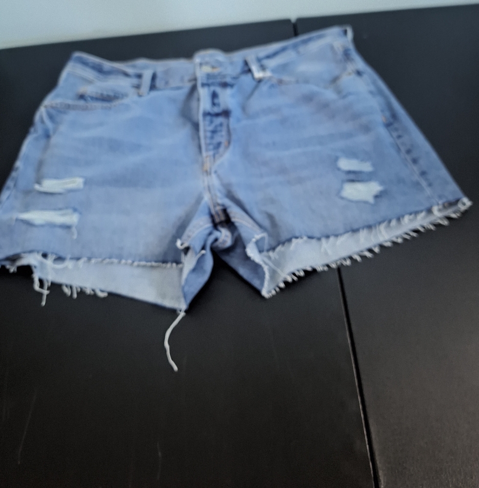 Old Navy Light Blue Distressed Jean Shorts**